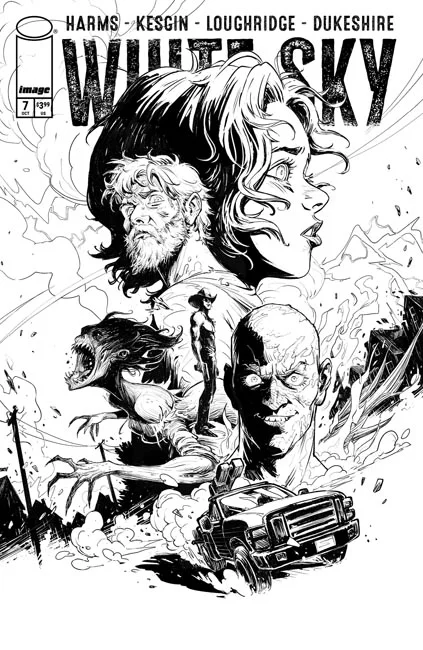 Tapa de White Sky #7 · Cover B Sumeyye Kesgin Bandw Var