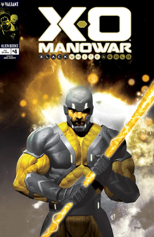 Tapa de X-O Manowar: Black, White And Gold #4 · Cover B