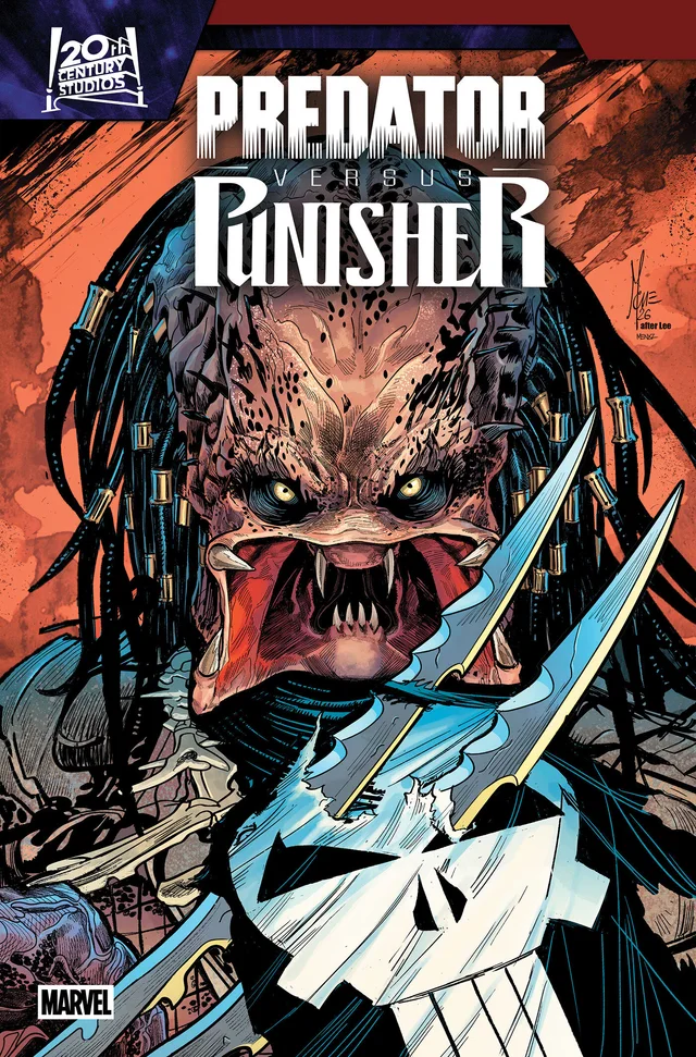 Tapa de Predator Vs. Punisher #3 · Cover B Marco Checchetto Homage Variant