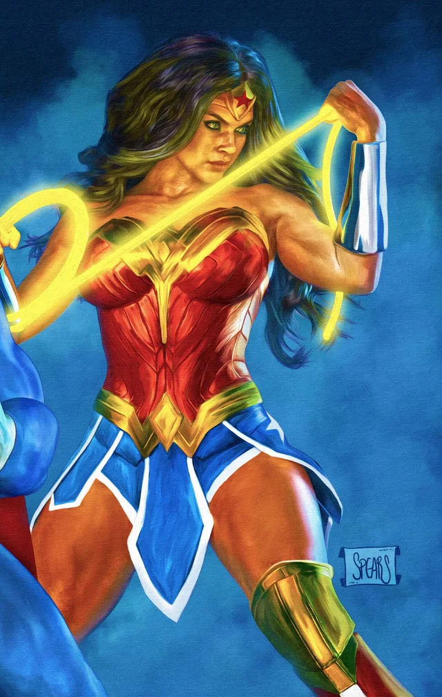 Tapa de Justice League Unlimited #26 · Cover D Mark Spears 3-Part Connecting Wonder Woman Card Stock Var