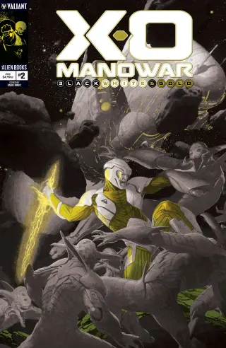 Tapa Cover B de X-O Manowar: Black, White And Gold #2