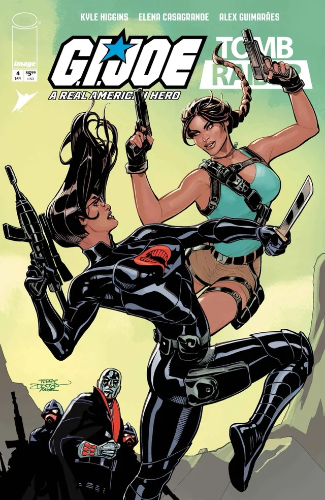 Tapa de Gi Joe A Real American Hero Tomb Raider #4 · Cover C Terry Dodson And Rachel Dodson Foil Var