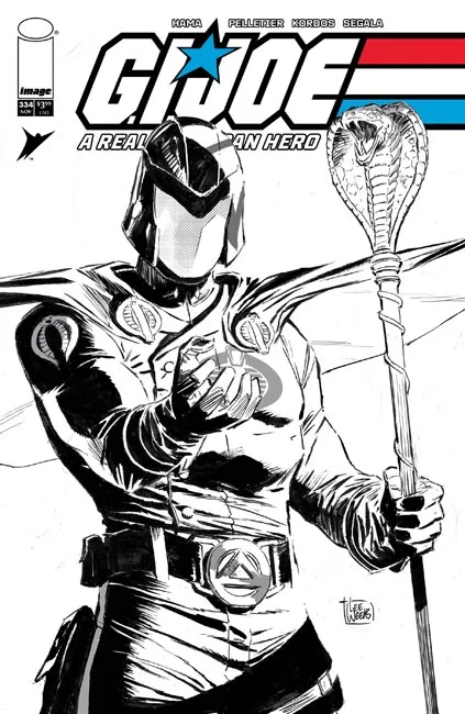 Tapa de Gi Joe A Real American Hero #334 · Cover B Lee Weeks Bandw Var