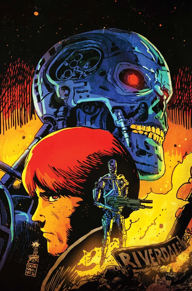 Tapa de Archie Vs The Terminator #4 · Cover E Francesco Francavilla Metal Premium Var