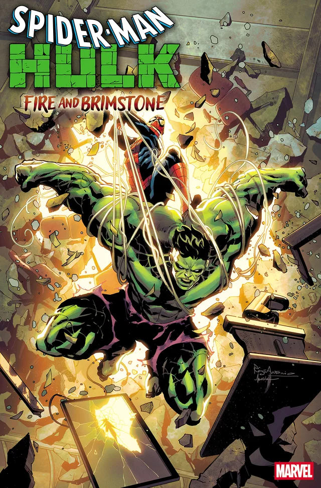 Tapa de Spider-Man/Hulk: Fire And Brimstone #4 · Cover B Roge Antonio Variant