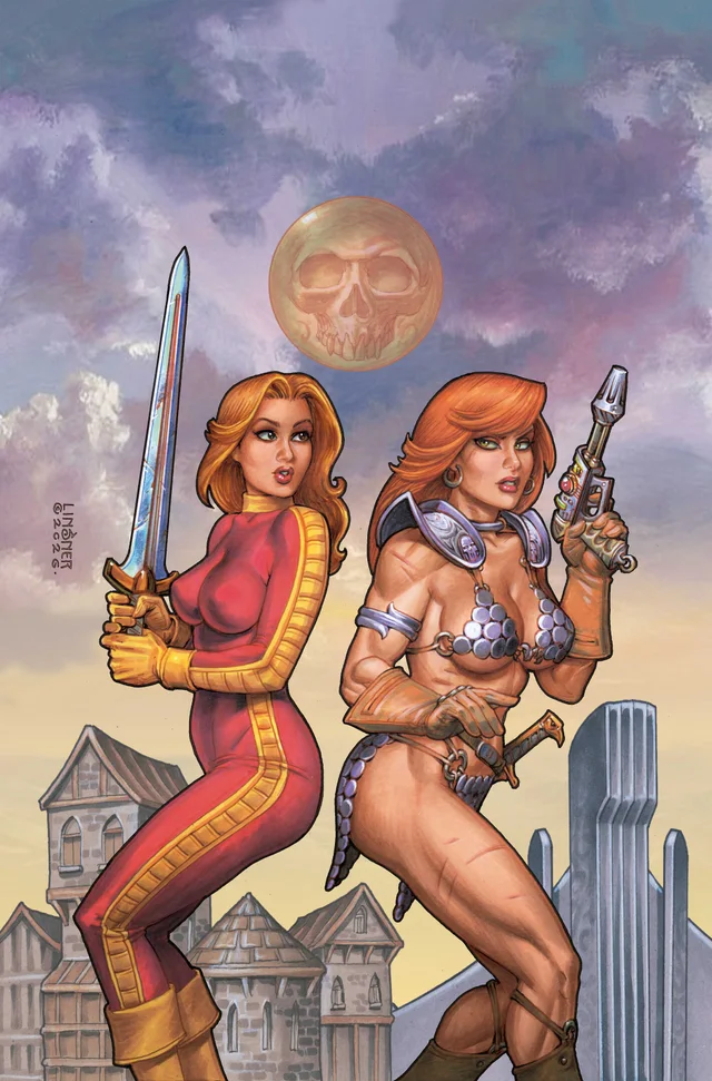 Tapa de Red Sonja Barbarella #2 · Cover G Joseph Michael Linsner Ltd Virgin Var