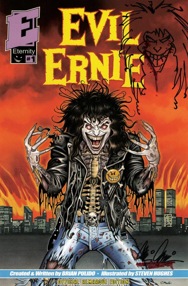 Tapa de Evil Ernie 30th Anniversary Facsimile Edition #1 · Cover F Eric Mache Remarqued By Brian Pulido Var