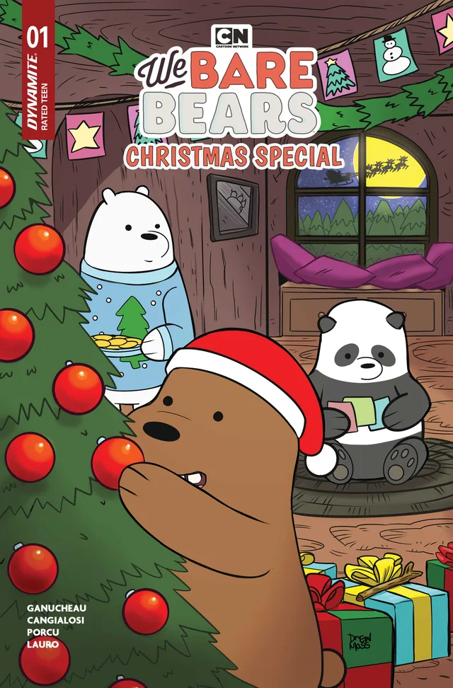 Tapa de We Bare Bears Christmas Special #1 · Cover B Drew Moss Var