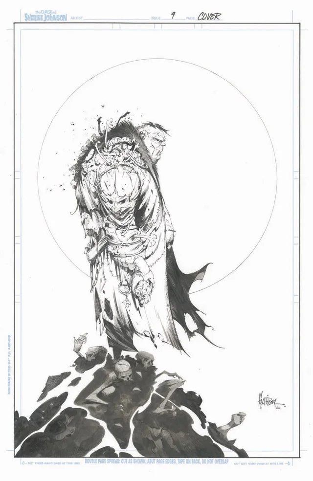 Tapa de Spawn The Curse Of Sherlee Johnson #9 · Cover C Jonathan Glapion Bandw Virgin Var
