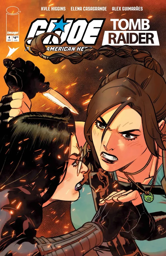 Tapa de Gi Joe A Real American Hero Tomb Raider #4 · Cover A Elena Casagrande And Alex Guimaraes