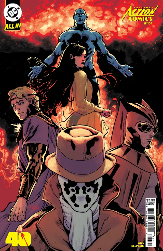 Tapa de Action Comics #1104 · Cover D Mahmud Asrar Watchmen 40th Anniversary Card Stock Var