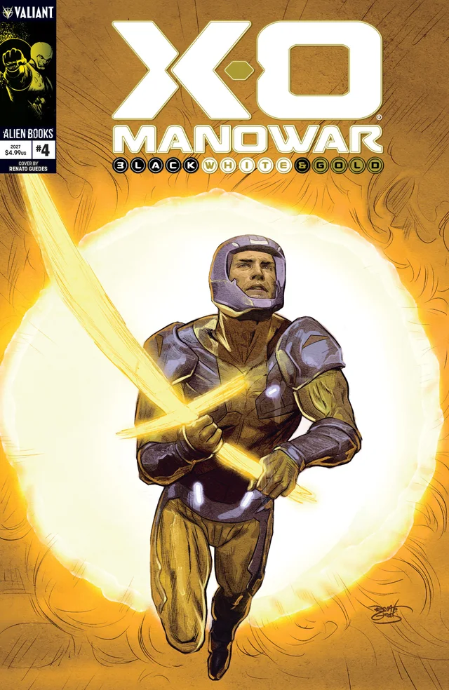 Tapa de X-O Manowar: Black, White And Gold #4 · Cover A