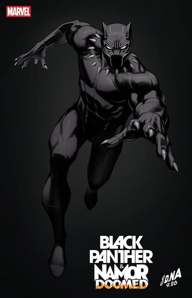 Tapa de Black Panther/Namor: Doomed #4 · Cover B David Nakayama Color Block Black Variant