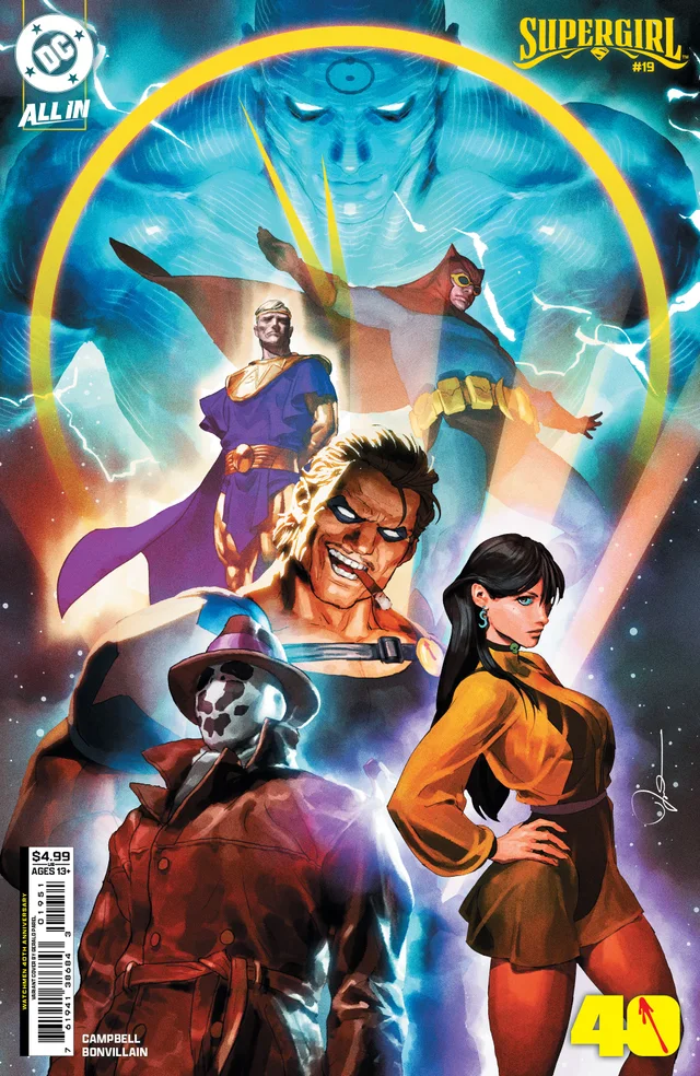 Tapa de Supergirl #19 · Cover E Gerald Parel Watchmen 40th Anniversary Card Stock Var