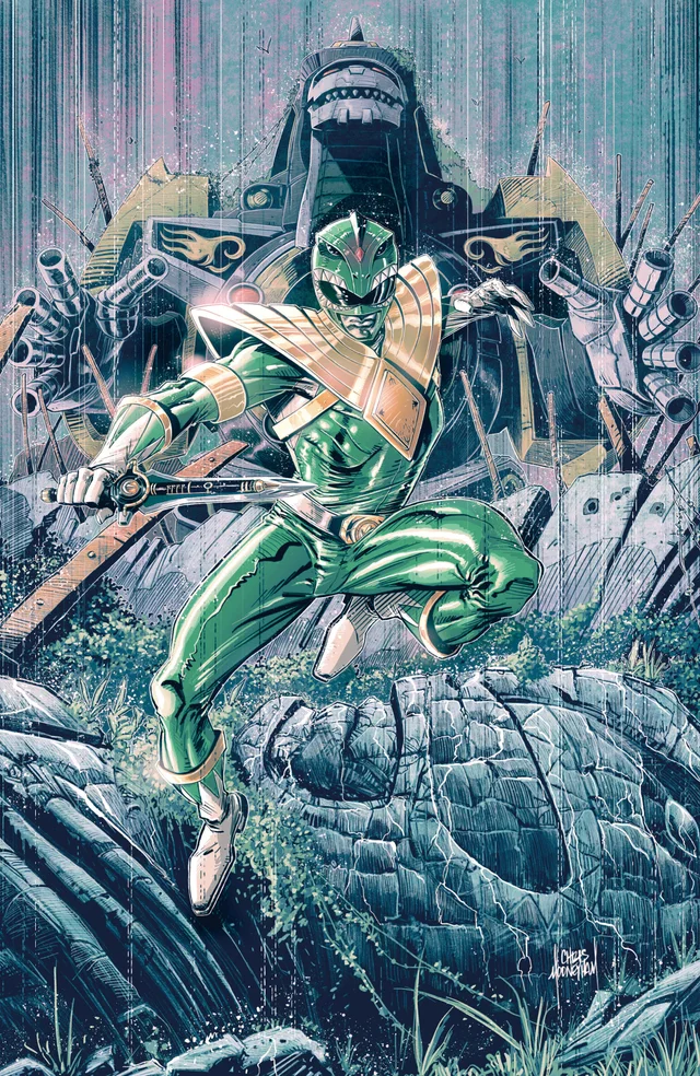 Tapa de Power Rangers Green #5 · Cover C Tommy Oliver Card Stock Connecting Variant
