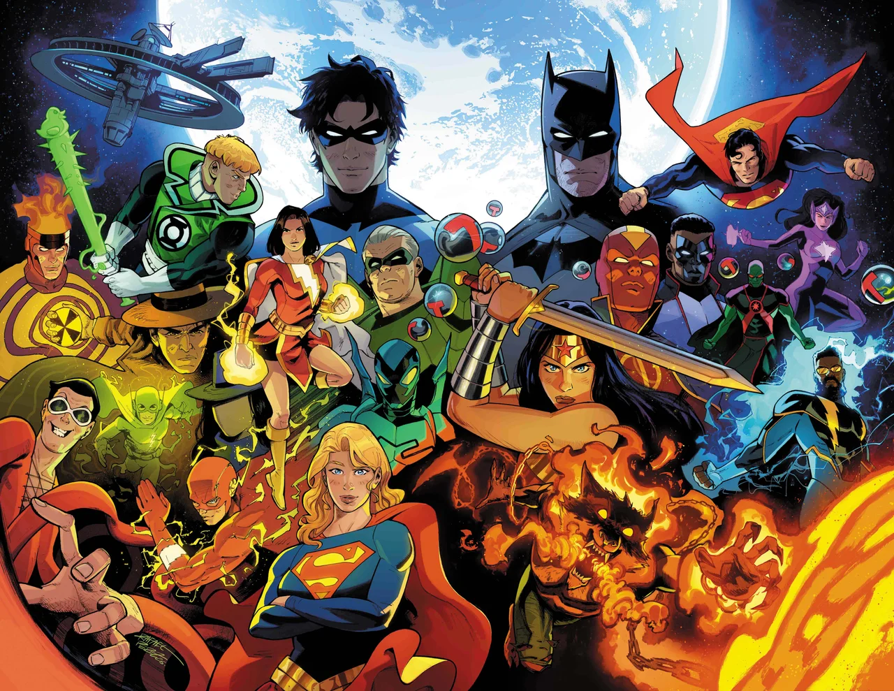 Tapa de Justice League Unlimited #25 · Cover I Rafael Perez Wraparound Card Stock Var