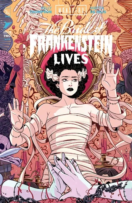 Tapa de Universal Monsters The Bride Of Frankenstein Lives #2 · Cover C Luana Vecchio Connecting Var