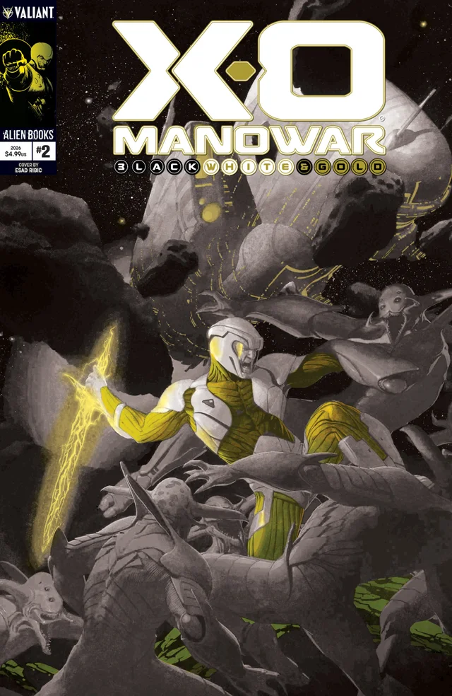 Tapa de X-O Manowar: Black, White And Gold #2 · Cover B