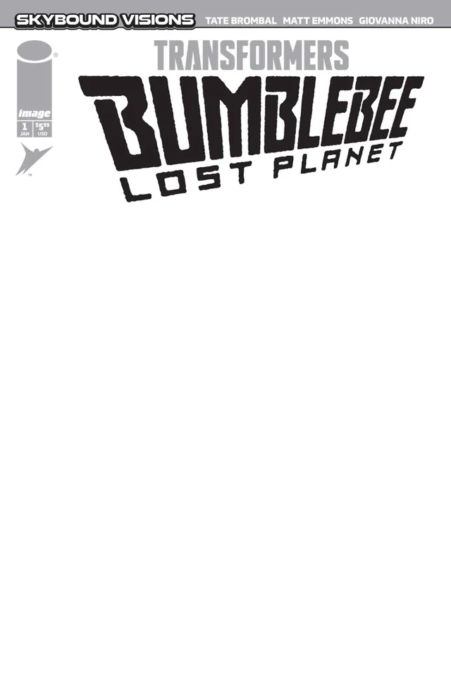 Tapa de Transformers Bumblebee Lost Planet #1 · Cover G Blank Sketch Var