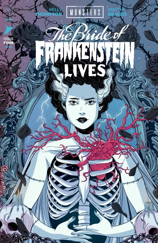 Tapa de Universal Monsters The Bride Of Frankenstein Lives #4 · Cover C Luana Vecchio Connecting Cover Var