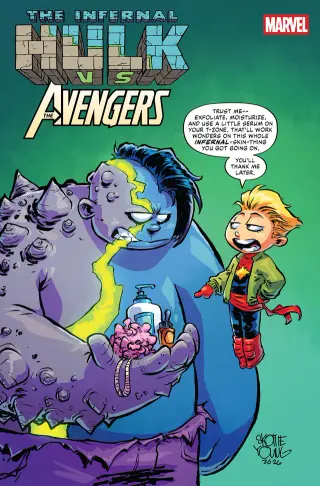 Tapa Cover B - Skottie Young Variant de Infernal Hulk Vs. Avengers #1
