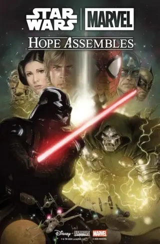 Tapa Cover C - Kaare Andrews Battle Variant de Star Wars/Marvel: Hope Assembles #1