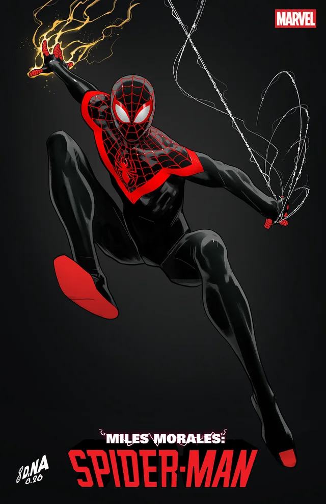 Tapa de Miles Morales: Spider-Man #5 · Cover B David Nakayama Color Block Black Variant