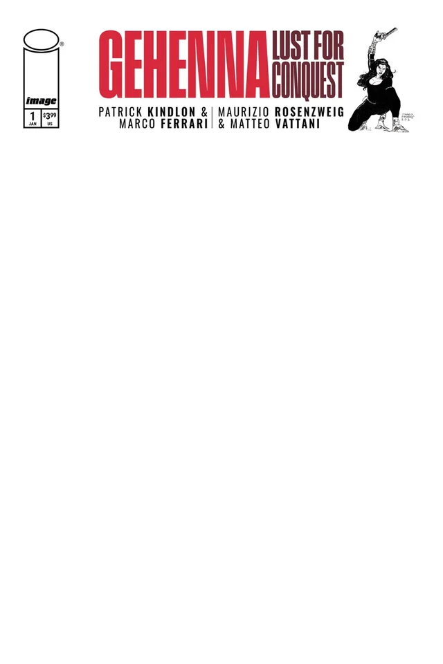 Tapa de Gehenna Lust For Conquest #1 · Cover G Blank Sketch Var