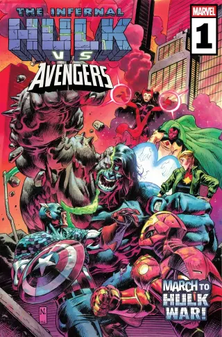 Tapa Cover A - Nic Klein de Infernal Hulk Vs. Avengers #1