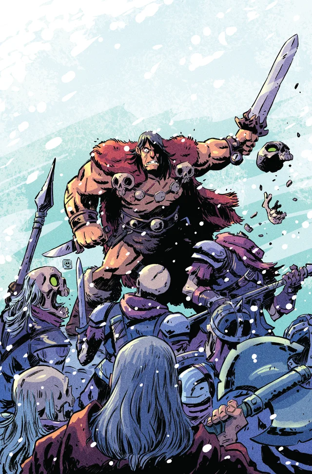 Tapa de Conan The Barbarian Tides Of The Tyrant King #4 · Cover E Derek Laufman Virgin Cardstock Var