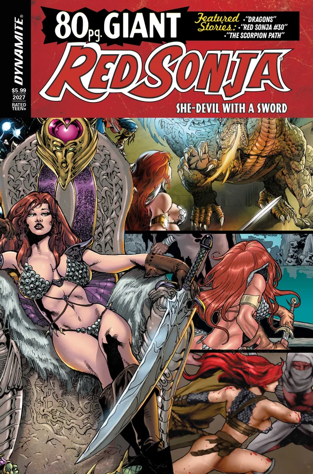 Tapa de Red Sonja 80 Page Giant #1 · Cover B Roberto Castro Retro Var