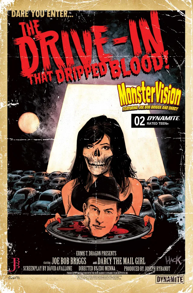 Tapa de Monstervision Featuring Joe Bob Briggs And Darcy #2 · Cover B Robert Hack Var