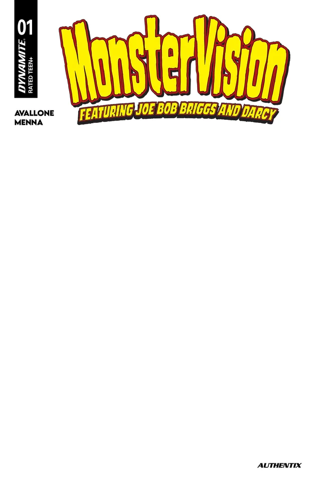 Tapa de Monstervision Featuring Joe Bob Briggs And Darcy #1 · Cover E Blank Authentix Var