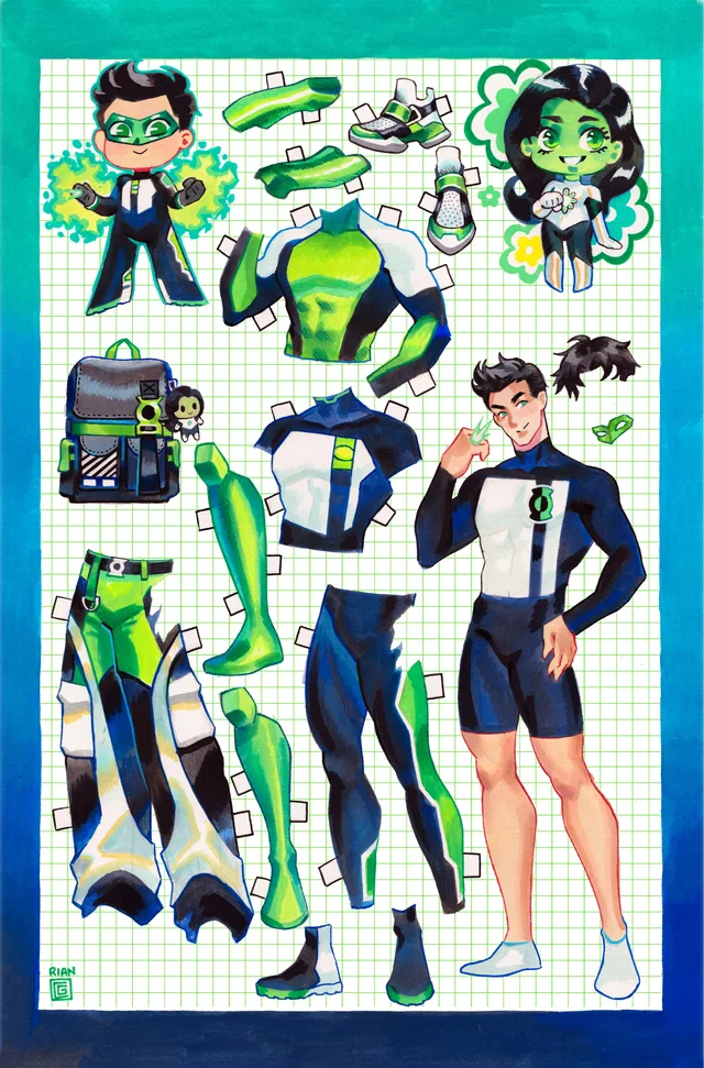 Tapa de Green Lantern Corps #24 · Cover C Rian Gonzales Paper Doll Card Stock Var