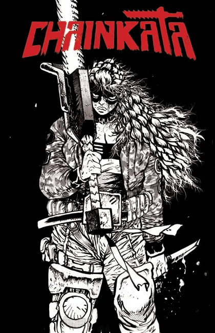 Tapa de Chainkata #1 · Cover B Daniel Warren Johnson Bandw Var