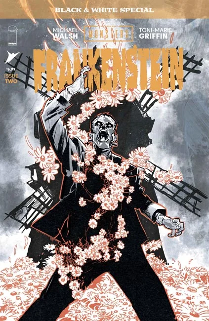 Tapa de Universal Monsters Frankenstein Bandw Special #2 · Cover A Michael Walsh